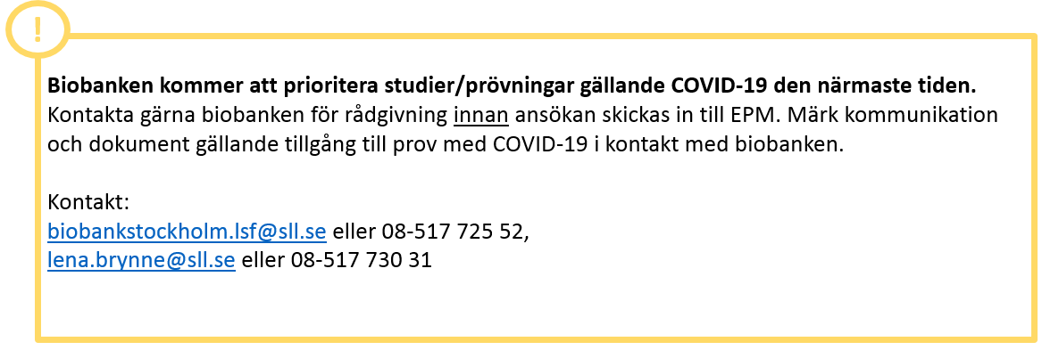 Snabbspår för COVID-19 hos biobanken
